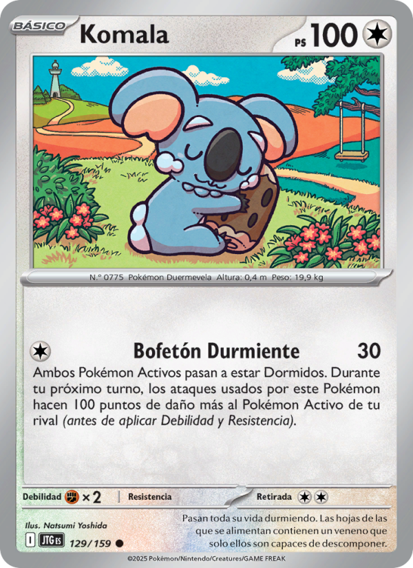 Komala 129 — Journey Together (Spanish Pokémon TCG card)