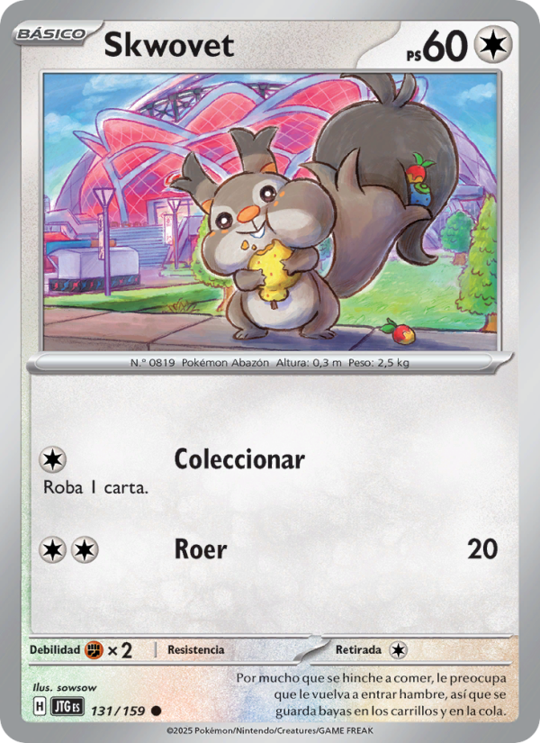 Skwovet 131 — Journey Together (Spanish Pokémon TCG card)