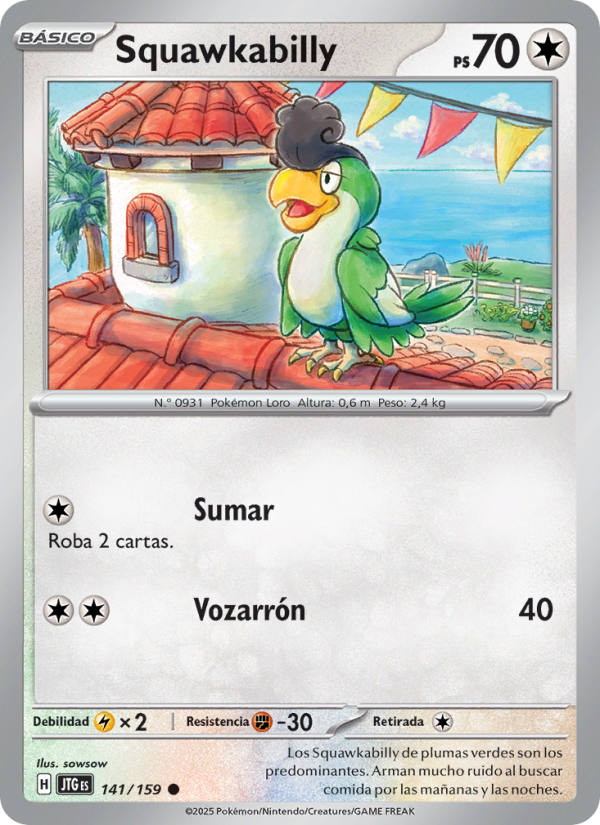 Squawkabilly 141 — Journey Together (Spanish Pokémon TCG card)