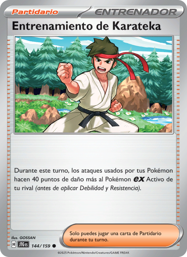 Entrenamiento de Karateka 144 — Journey Together (Spanish Pokémon TCG card)