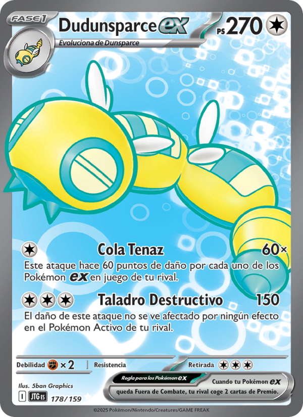 Dudunsparce ex 178 — Journey Together (Spanish Pokémon TCG card)