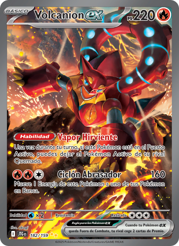 Volcanion ex 182 — Journey Together (Spanish Pokémon TCG card)