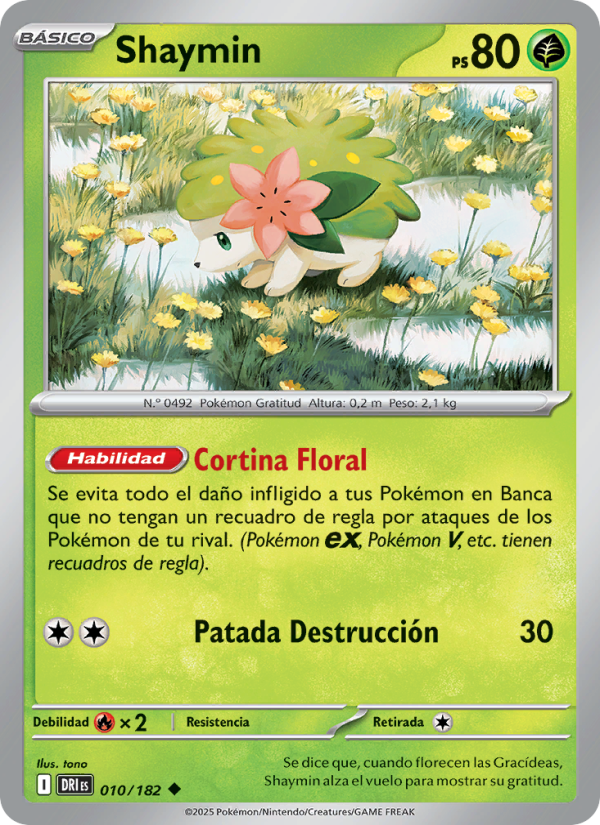 Shaymin 010 — Destined Rivals (Spanish Pokémon TCG card)