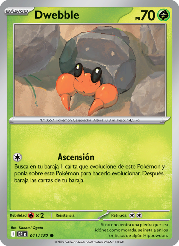 Dwebble 011 — Destined Rivals (Spanish Pokémon TCG card)