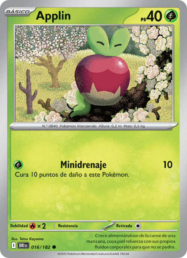 Applin 016 — Destined Rivals (Spanish Pokémon TCG card)