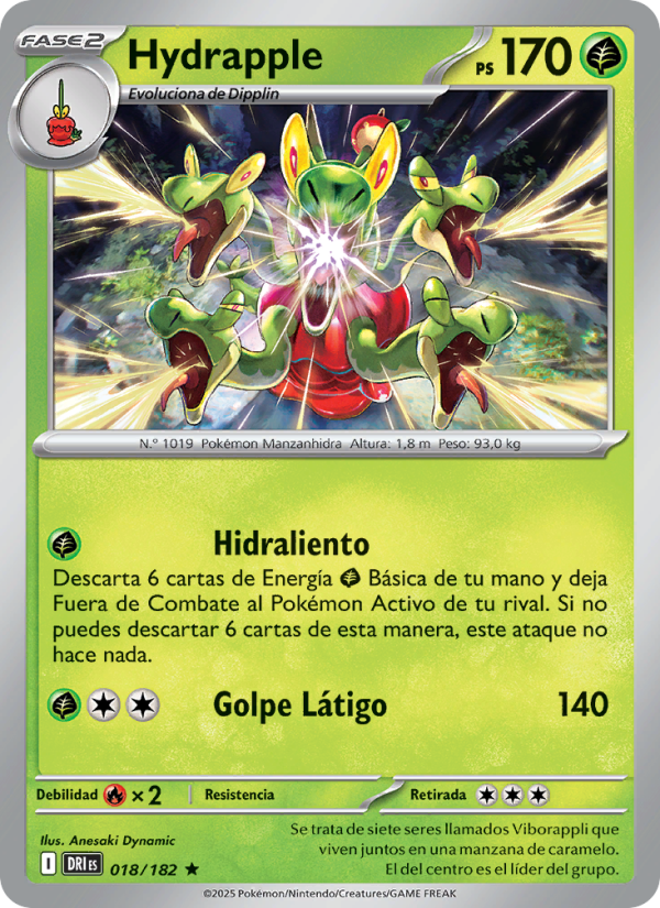 Hydrapple 018 — Destined Rivals (Spanish Pokémon TCG card)