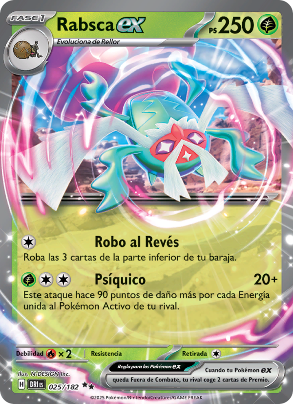 Rabsca ex 025 — Destined Rivals (Spanish Pokémon TCG card)