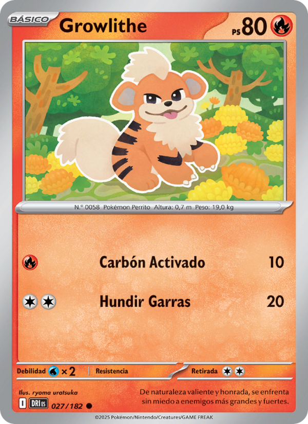 Growlithe 027 — Destined Rivals (Spanish Pokémon TCG card)