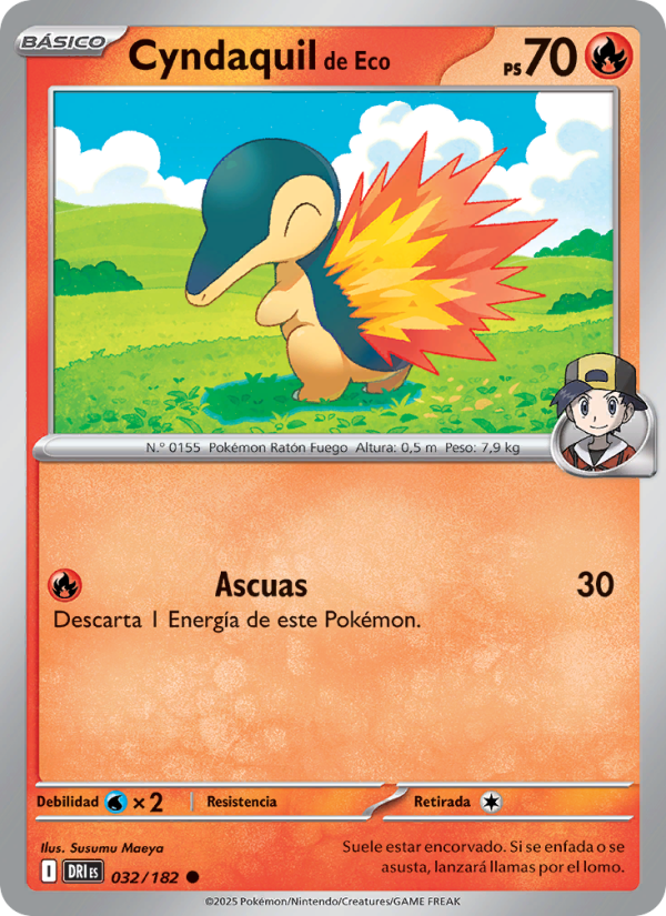 Cyndaquil de Eco 032 — Destined Rivals (Spanish Pokémon TCG card)
