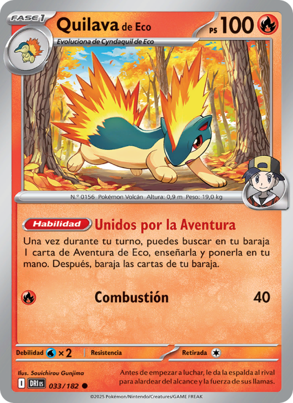 Quilava de Eco 033 — Destined Rivals (Spanish Pokémon TCG card)
