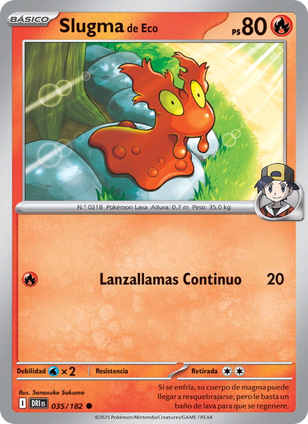 Slugma de Eco 035 — Destined Rivals (Spanish Pokémon TCG card)