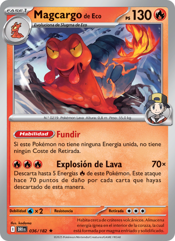 Magcargo de Eco 036 — Destined Rivals (Spanish Pokémon TCG card)