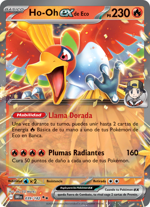 Ho-Oh ex de Eco 039 — Destined Rivals (Spanish Pokémon TCG card)