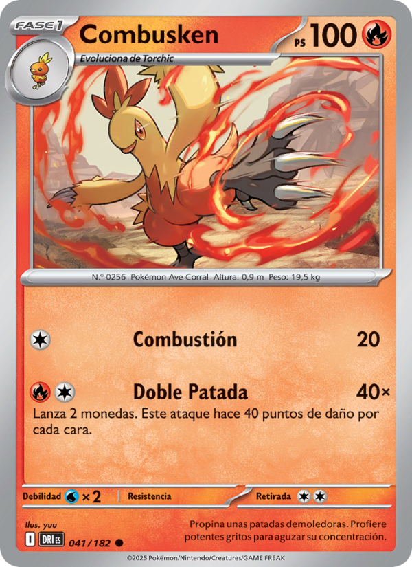Combusken 041 — Destined Rivals (Spanish Pokémon TCG card)