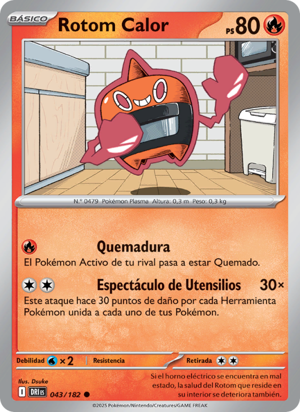 Rotom Calor 043 — Destined Rivals (Spanish Pokémon TCG card)