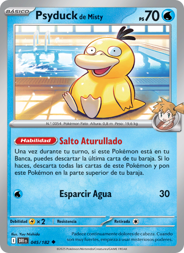 Psyduck de Misty 045 — Destined Rivals (Spanish Pokémon TCG card)