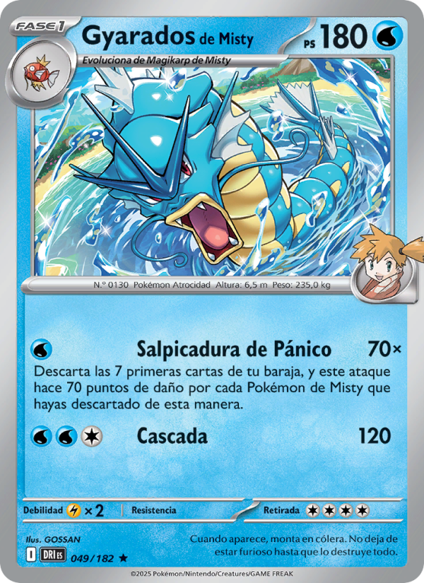 Gyarados de Misty 049 — Destined Rivals (Spanish Pokémon TCG card)
