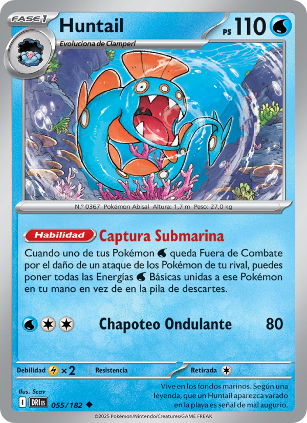 Huntail 055 — Destined Rivals (Spanish Pokémon TCG card)