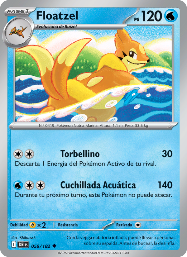 Floatzel 058 — Destined Rivals (Spanish Pokémon TCG card)