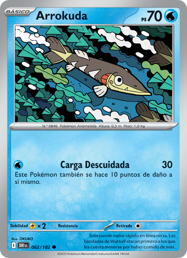 Arrokuda 062 — Destined Rivals (Spanish Pokémon TCG card)