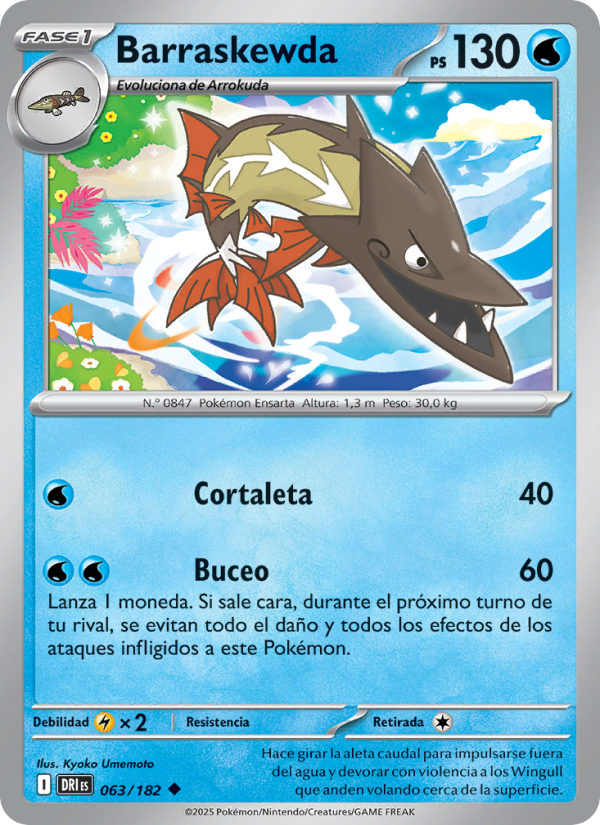 Barraskewda 063 — Destined Rivals (Spanish Pokémon TCG card)