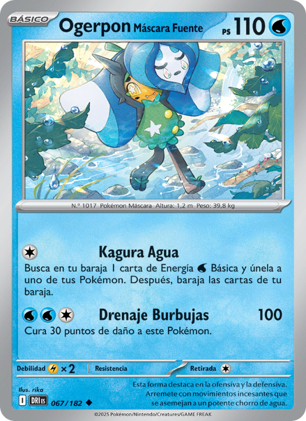 Ogerpon Máscara Fuente 067 — Destined Rivals (Spanish Pokémon TCG card)
