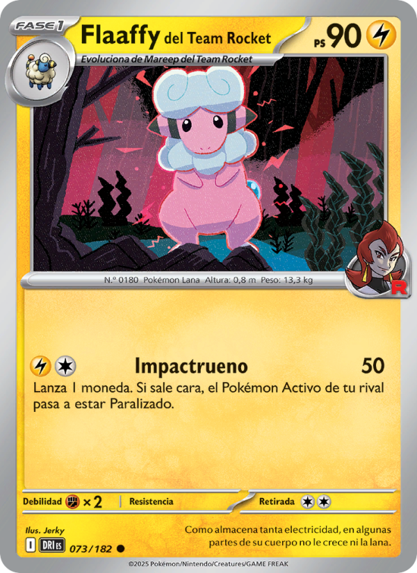 Flaaffy del Team Rocket 073 — Destined Rivals (Spanish Pokémon TCG card)