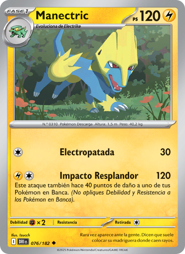 Manectric 076 — Destined Rivals (Spanish Pokémon TCG card)