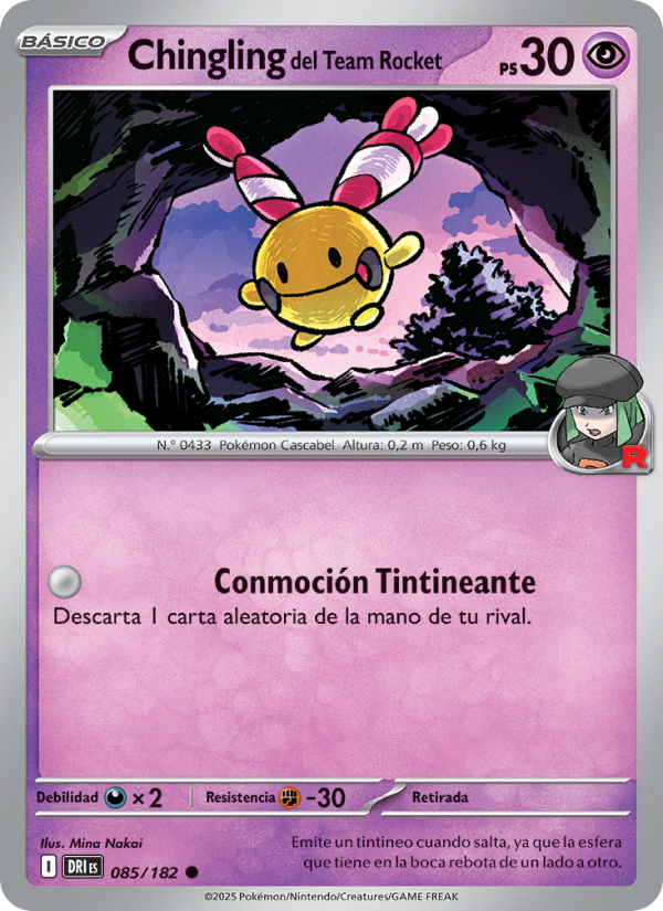 Chingling del Team Rocket 085 — Destined Rivals (Spanish Pokémon TCG card)