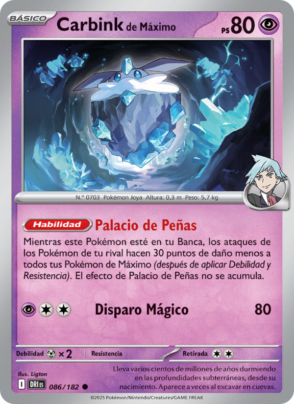 Carbink de Máximo 086 — Destined Rivals (Spanish Pokémon TCG card)