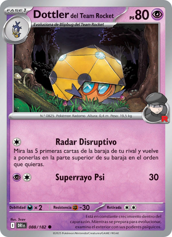 Dottler del Team Rocket 088 — Destined Rivals (Spanish Pokémon TCG card)