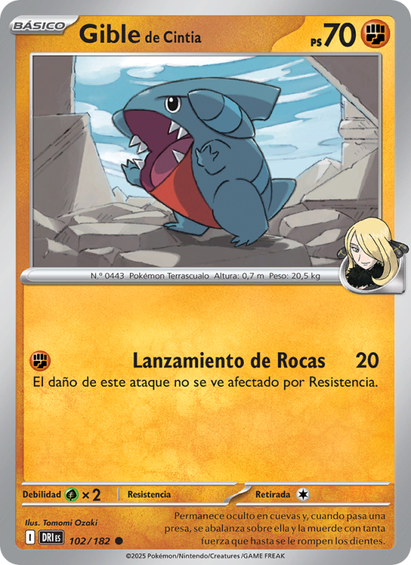 Gible de Cintia 102 — Destined Rivals (Spanish Pokémon TCG card)