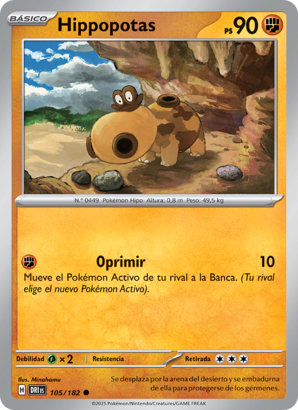 Hippopotas 105 — Destined Rivals (Spanish Pokémon TCG card)