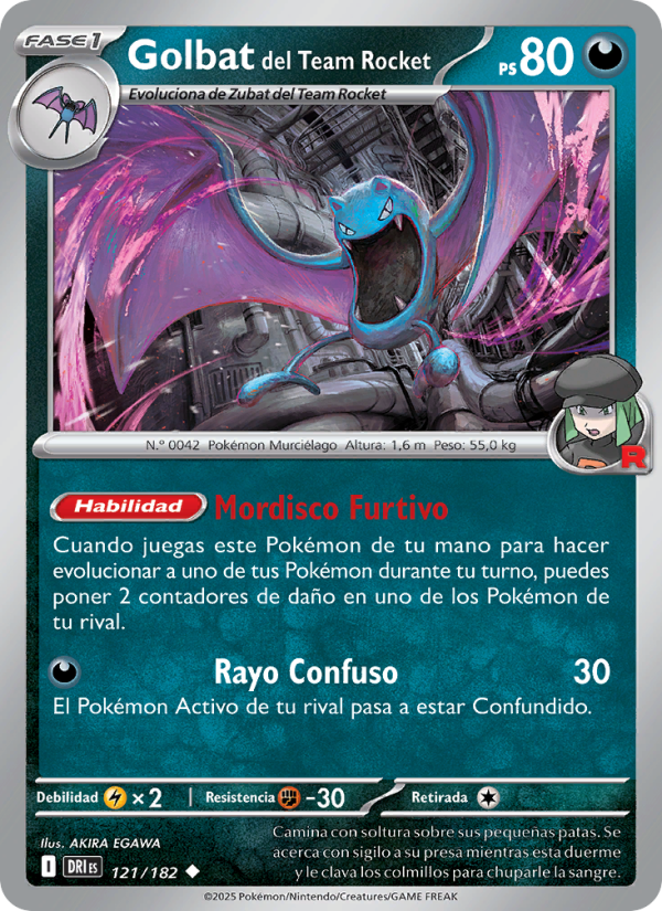 Golbat del Team Rocket 121 — Destined Rivals (Spanish Pokémon TCG card)