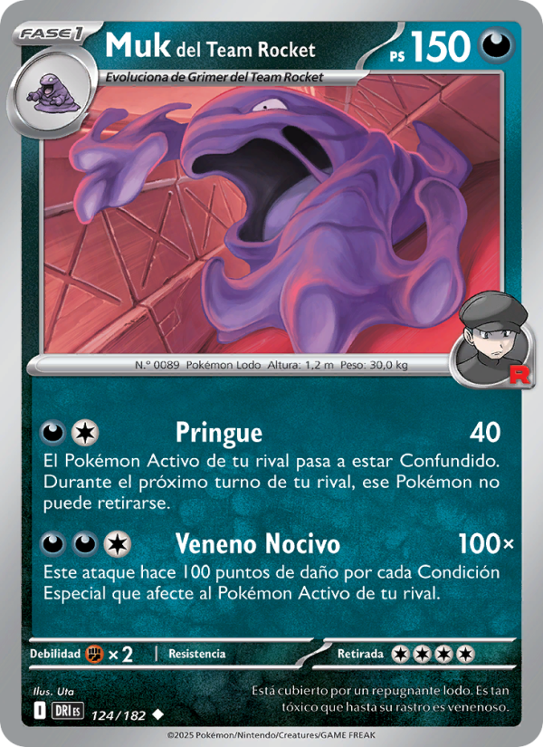 Muk del Team Rocket 124 — Destined Rivals (Spanish Pokémon TCG card)