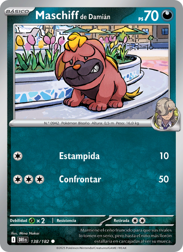 Maschiff de Damián 138 — Destined Rivals (Spanish Pokémon TCG card)
