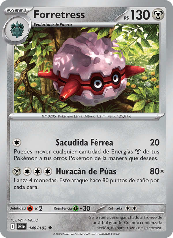 Forretress 140 — Destined Rivals (Spanish Pokémon TCG card)