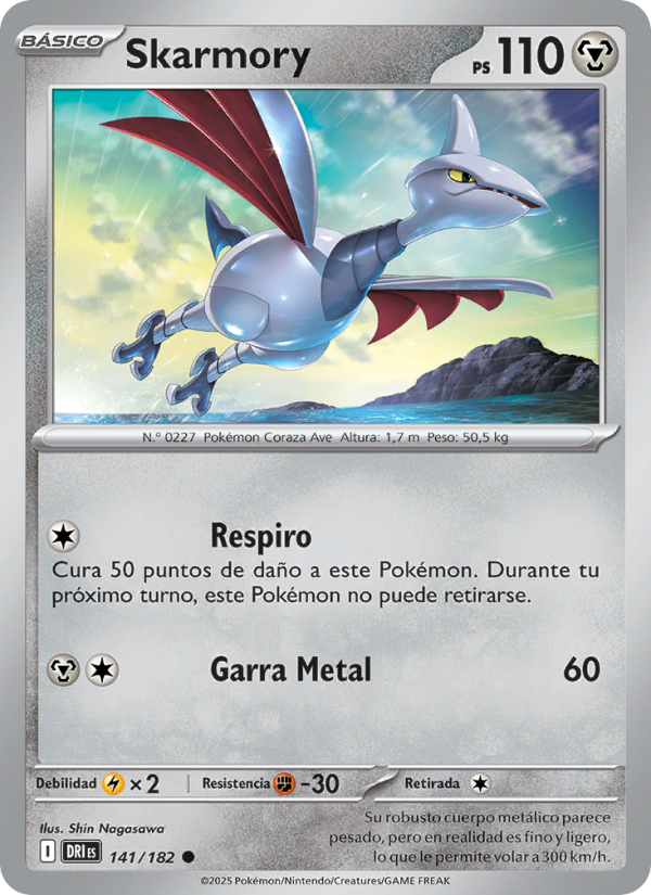 Skarmory 141 — Destined Rivals (Spanish Pokémon TCG card)