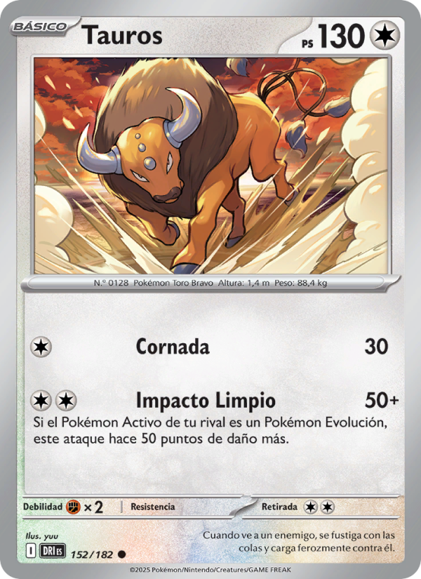 Tauros 152 — Destined Rivals (Spanish Pokémon TCG card)