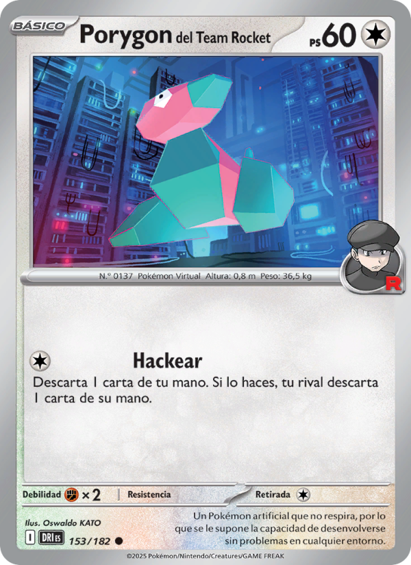 Porygon del Team Rocket 153 — Destined Rivals (Spanish Pokémon TCG card)