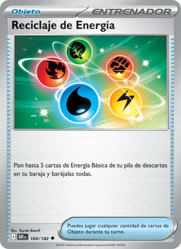 Reciclaje de Energía 164 — Destined Rivals (Spanish Pokémon TCG card)