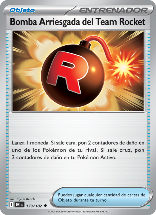 Bomba Arriesgada del Team Rocket 179 — Destined Rivals (Spanish Pokémon TCG card)