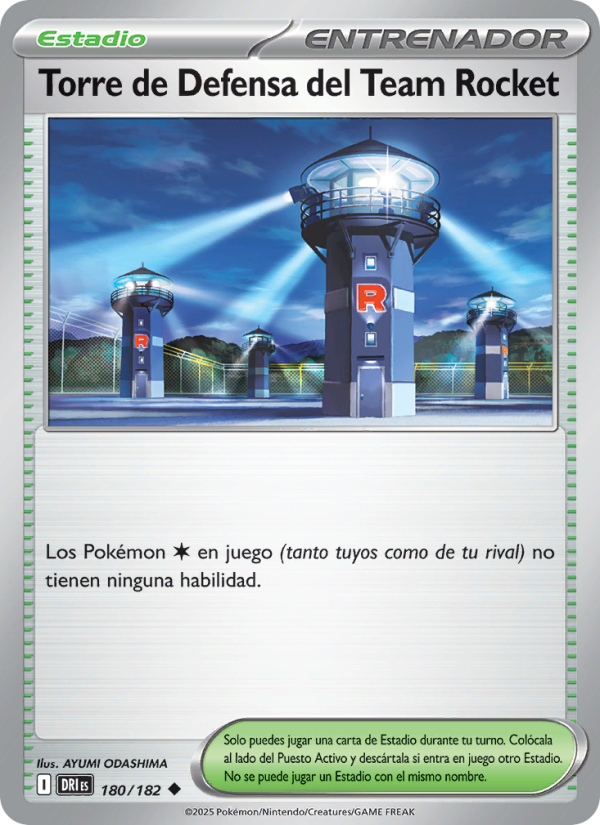 Torre de Defensa del Team Rocket 180 — Destined Rivals (Spanish Pokémon TCG card)