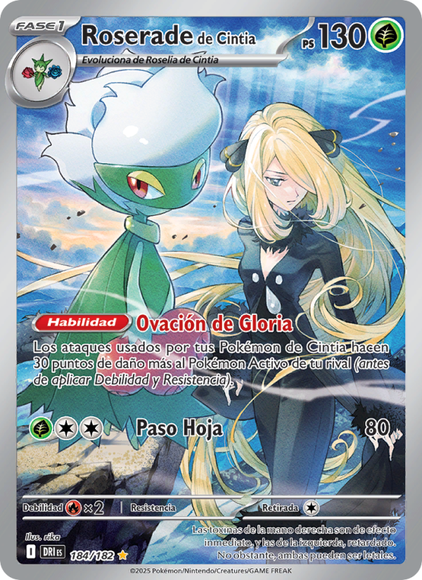 Roserade de Cintia 184 — Destined Rivals (Spanish Pokémon TCG card)