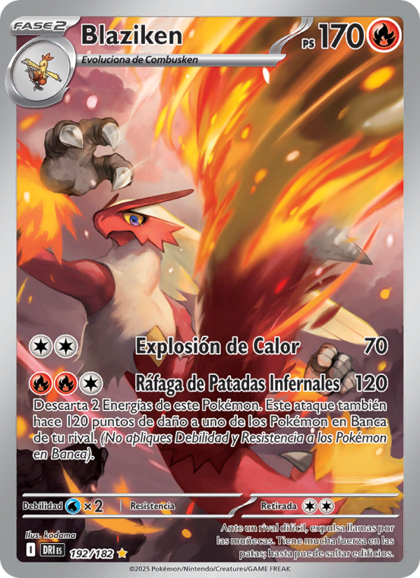 Blaziken 192 — Destined Rivals (Spanish Pokémon TCG card)
