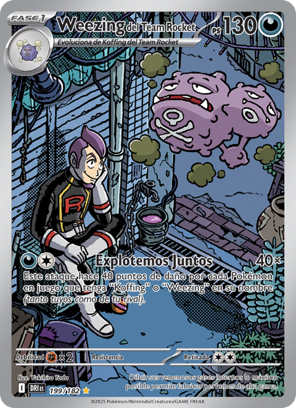 Weezing del Team Rocket 199 — Destined Rivals (Spanish Pokémon TCG card)