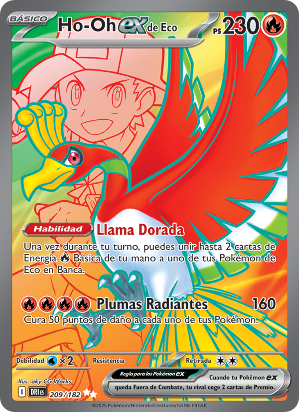Ho-Oh ex de Eco 209 — Destined Rivals (Spanish Pokémon TCG card)