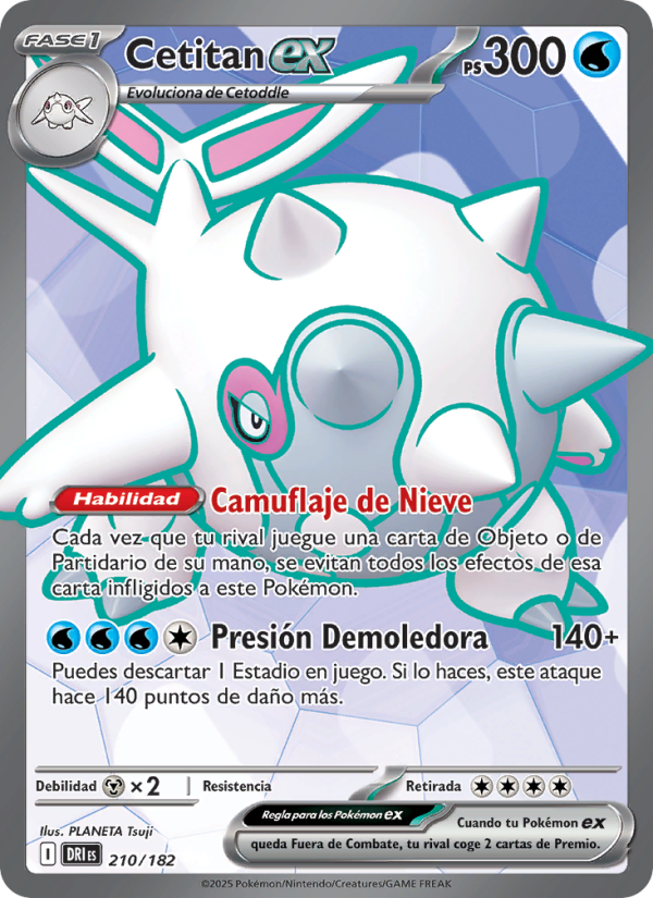 Cetitan ex 210 — Destined Rivals (Spanish Pokémon TCG card)