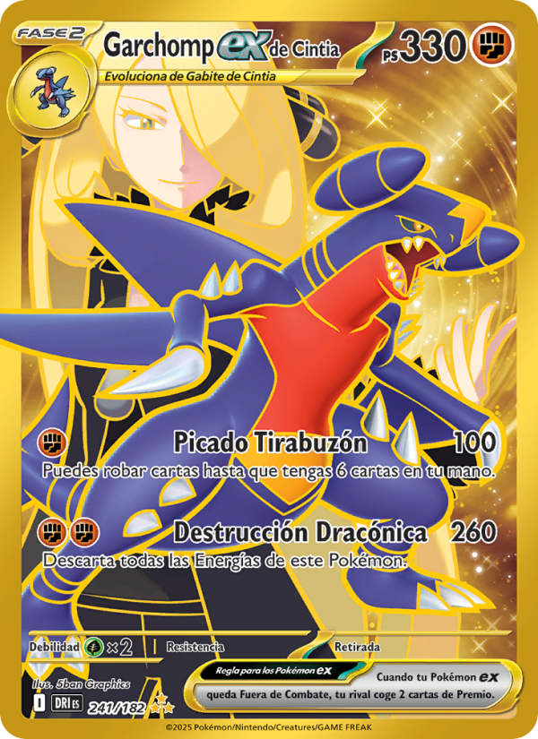 Garchomp ex de Cintia 241 — Destined Rivals (Spanish Pokémon TCG card)