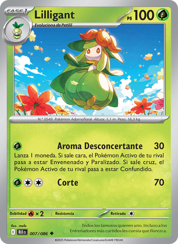 Lilligant 007 — Schwarze Blitze (Spanish Pokémon TCG card)